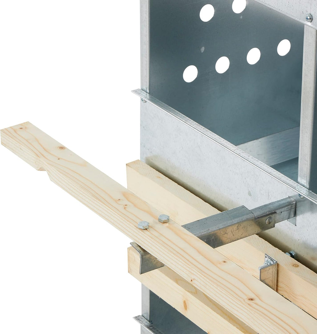 Galvanized Steel 10 Hole Outdoor Poultry Nest Box with Perches, 4 Pack V41339