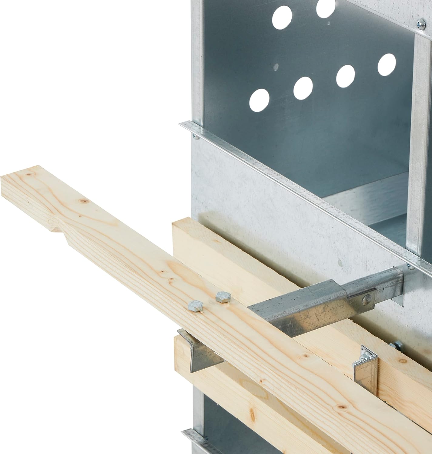 Galvanized Steel 10 Hole Outdoor Poultry Nest Box with Perches, 4 Pack V41339