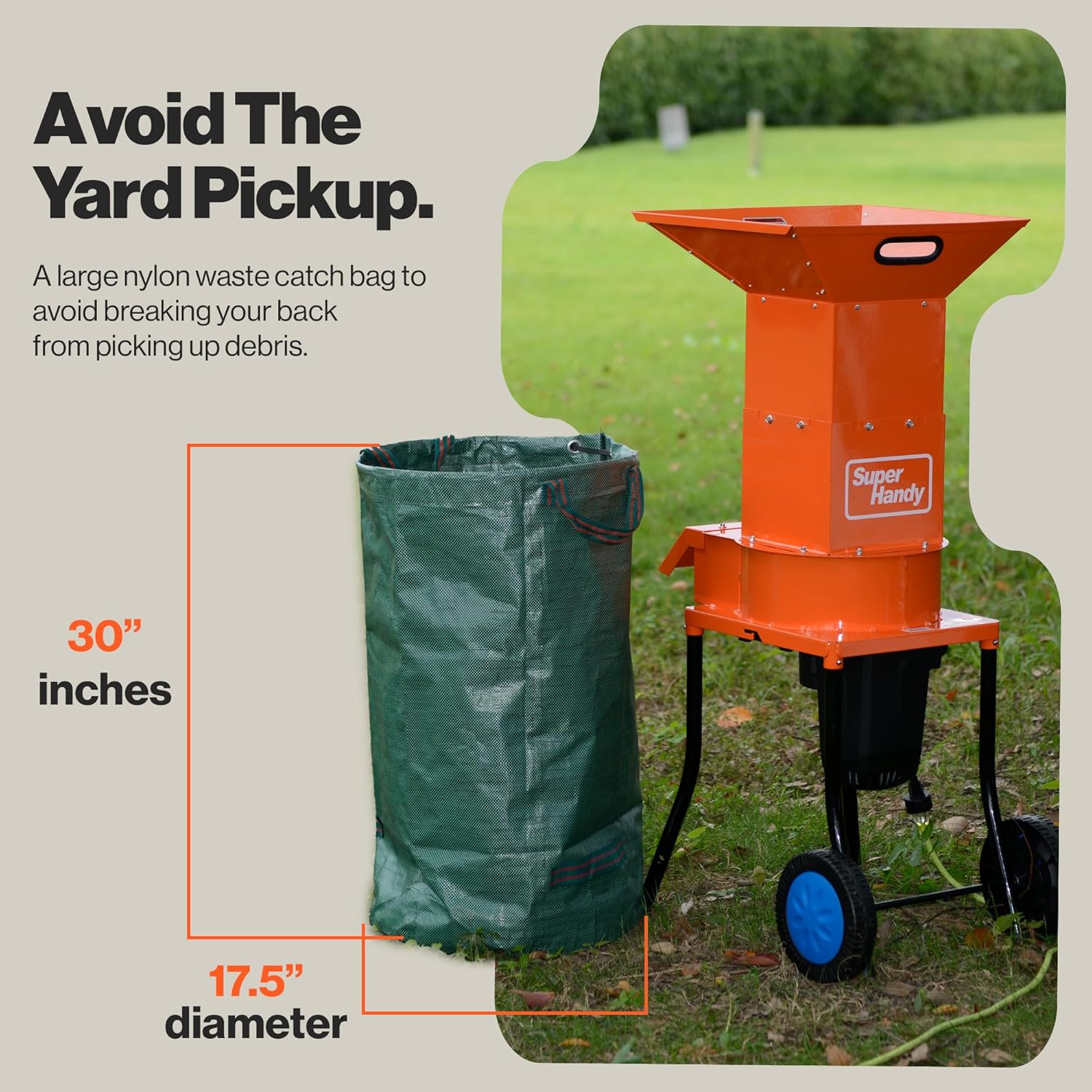 Leaf Mulcher Shredder Electric, 11 Inch Cutting Blade, 0.5 Inch Cutting Capacity V82612