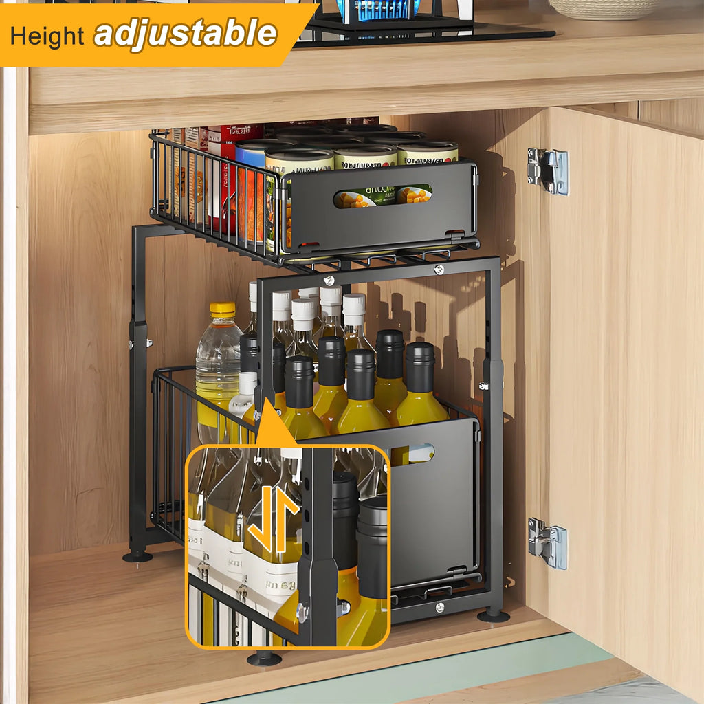 Under Sink Organizer with Pull Out Cabinet Drawer O9071