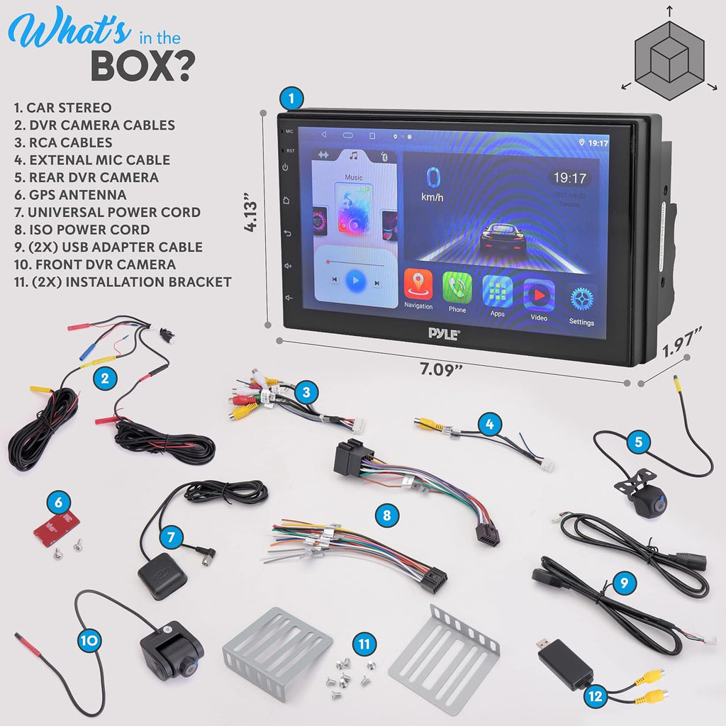 Double DIN 7 Inch Touch Screen Car Stereo Receiver with Bluetooth, GPS, WiFi, and Dual USB V966