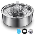 Cat Water Fountain,Stainless Steel 2.0L/67oz Automatic Circulating Pet Water Fountain,Ultra-Quiet Pump with LED Light,Dishwasher Safe,Cat Fountain Suitable for Cat and Puppy (2L Cat fountain)