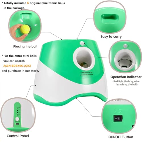 Automatic Ball Launcher for Small and Medium Dogs, USB Rechargeable, 10-30 Ft, Indoor & Outdoor D211631