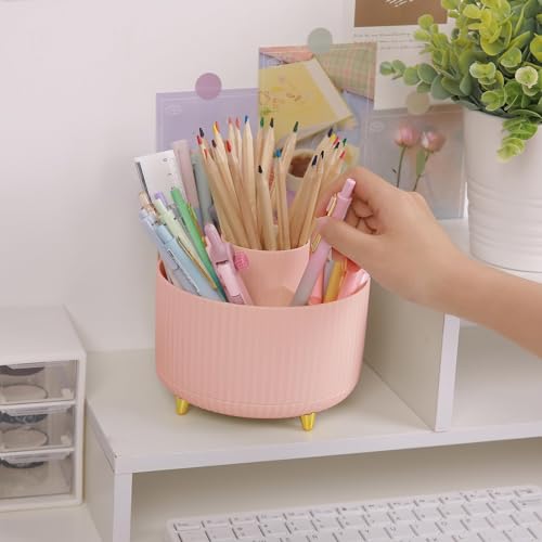 360 Degree Rotating Desk Organizer with 5 Slots, Pencil Pen Holder for Desktop F1098