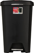 Hefty 13-Gallon Step-On Trash Can, Black Rugged And Durable (1) (1)