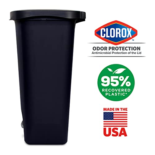 13 Gallon Trash Can with Step Pedal, Black K3418