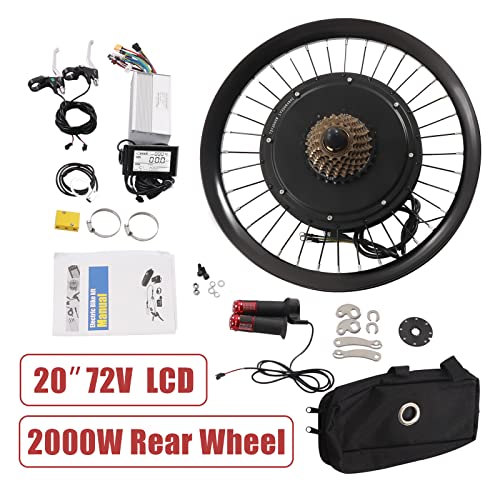 72V 2000W Rear Wheel Motor Electric Bike Conversion Kit with LCD Display C2388