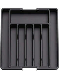 Expandable Black Silverware Utensil_Cutlery Organizer For Kitchen Drawer, Adjustable Flatware Tray, Cooking Utensil Storage