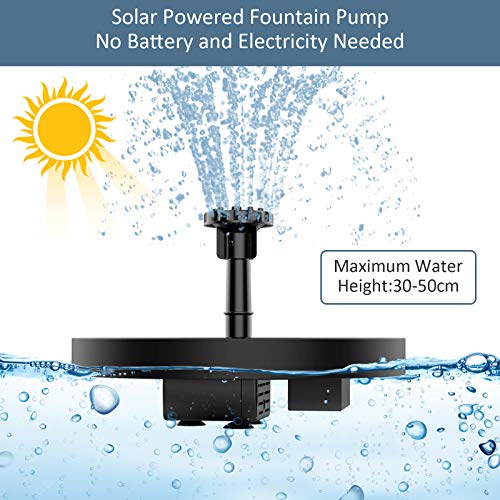 Solar Bird Bath Fountain Pump with 6 Nozzles M340