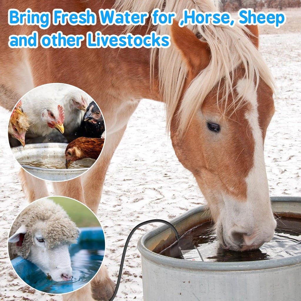 Chicken Waterer Heater, 250W Thermostatically Controlled for Livestock Poultry O438