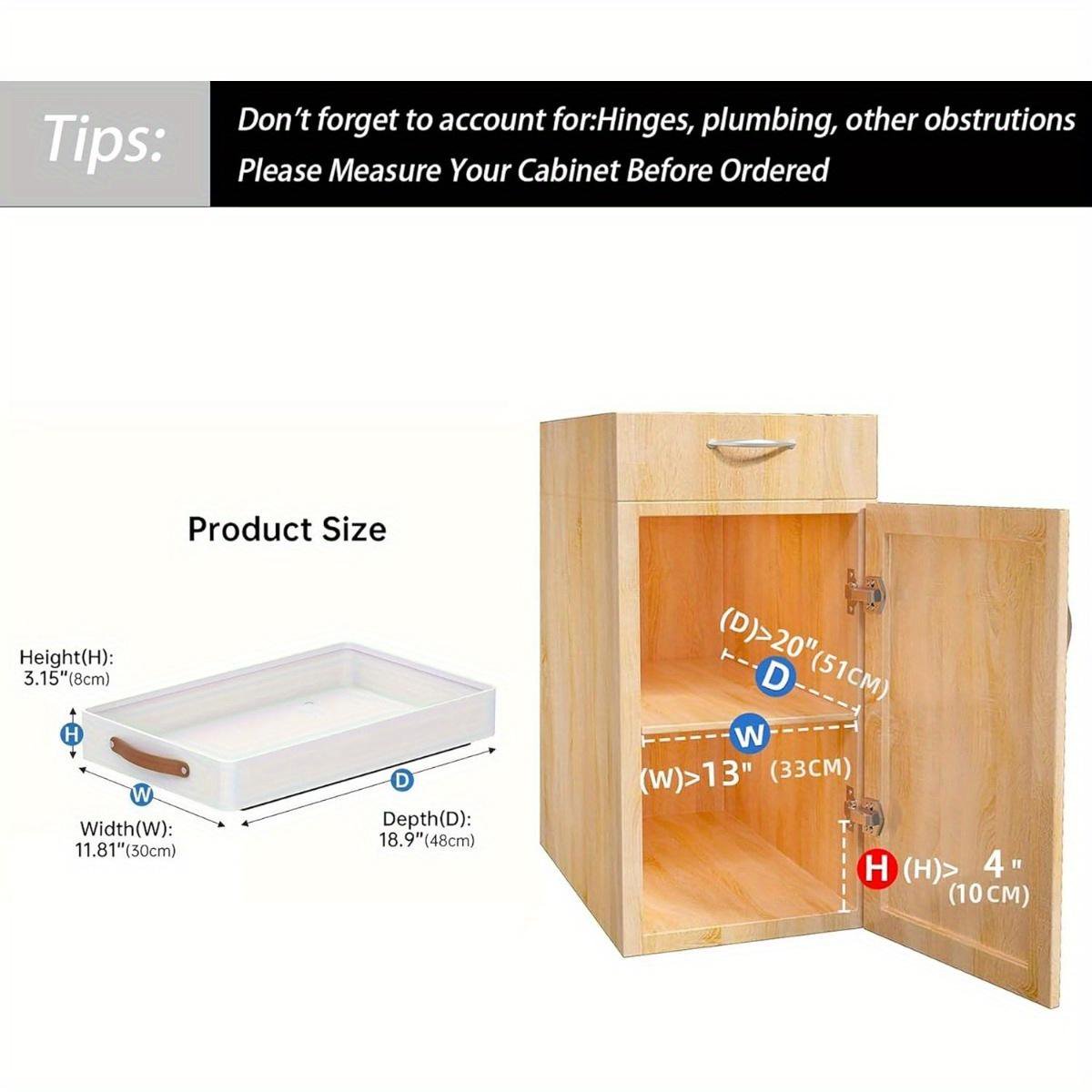 Cabinet Organizer with Adhesive Nano Film, Pull Out Drawer for Kitchen Pantry S678