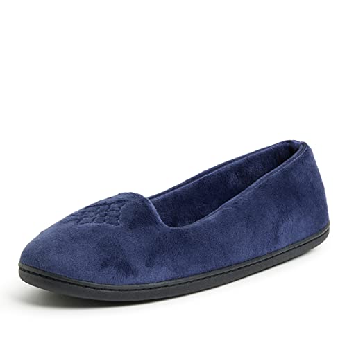 Dearfoams Women's Rebecca Lightweight Cozy Memory Foam Closed Back Slipper with Wide Widths