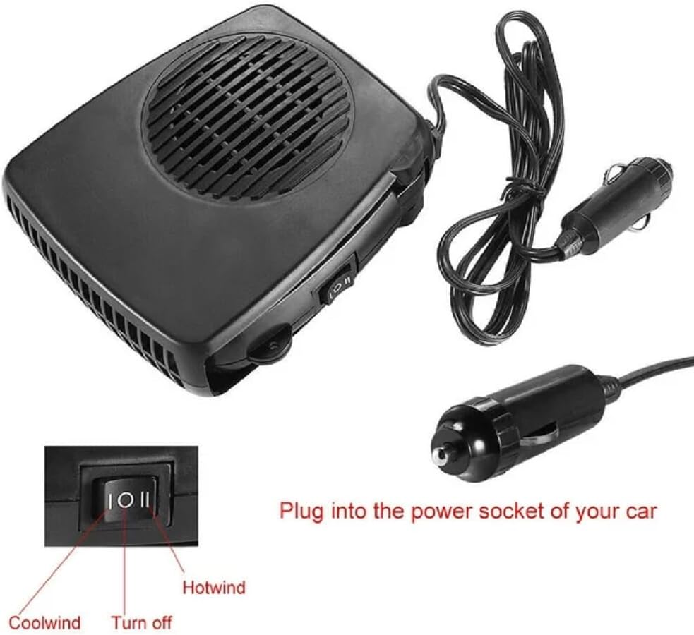 Portable Car Heater, 200W Windshield Defogger with 360 Degree Rotary Base H5763
