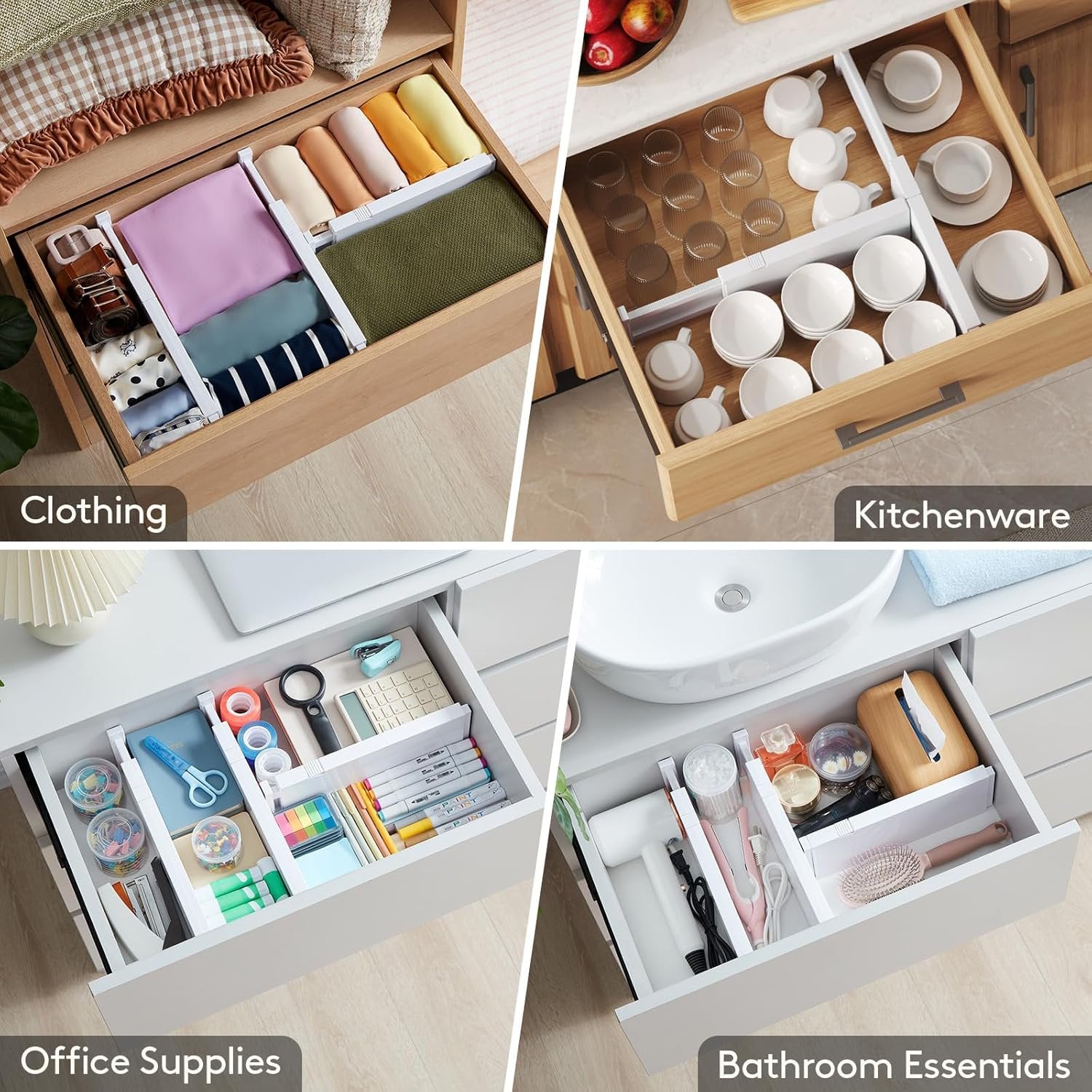 White 14-Compartment Drawer Organizer O8330