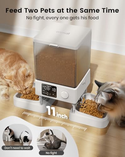 Automatic Cat Feeder with WiFi, Timed Dry Food Dispenser for 2 Cats K318