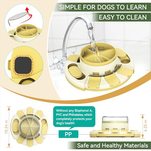Dog Puzzle Toys for Small Medium Large Dogs Slow Feeder with Button 2 in 1 Enrichment Toy Food Treat Dispenser K307190