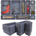24 Pack Tool Box Organizer with Tray Dividers - Silverware &amp; Hardware Drawer Storage for Workbench, Desk &amp; Cabinet