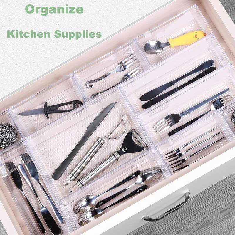 Clear Plastic Drawer Organizer Trays, 25 Pack A783
