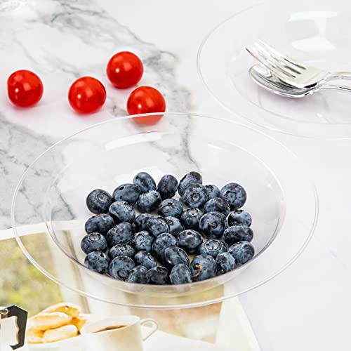 60 Pack 12 oz Clear Plastic Disposable Bowls for Soup, Salads, and Parties Y21390