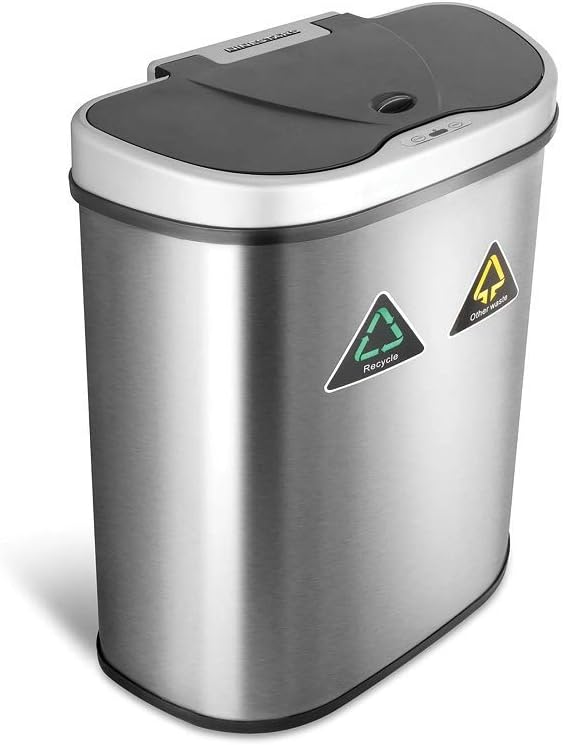 Motion Sensor Trash Can, Extra Large, Silver R490