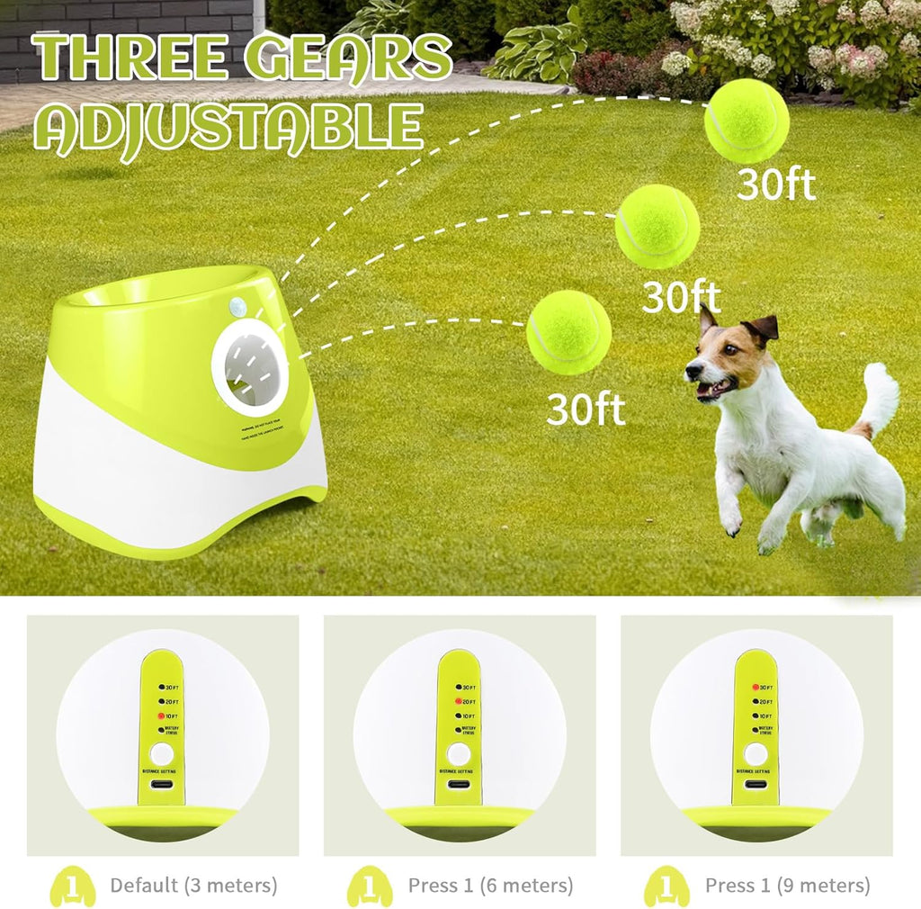 Automatic Dog Ball Launcher, 10-30ft Throw Distance, for Small to Medium Dogs I256438