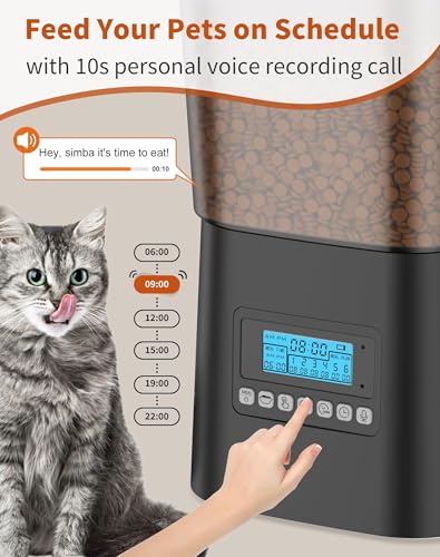 Automatic Cat Feeder for 2 Cats, 3.5L, Timed Dry Food Dispenser with Stainless Steel Bowl Q578