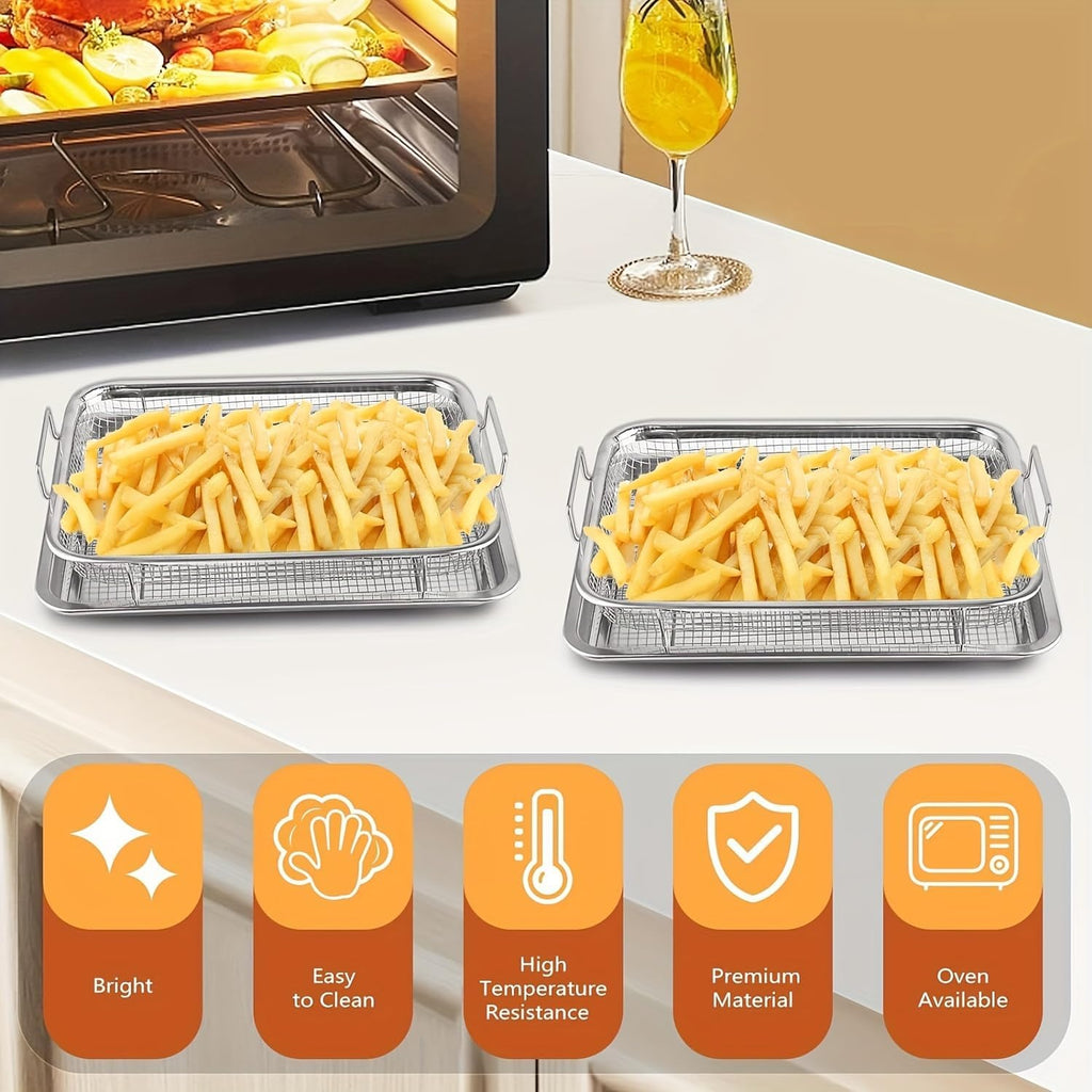 Stainless Steel Air Fryer Basket and Tray Set for Oven P788
