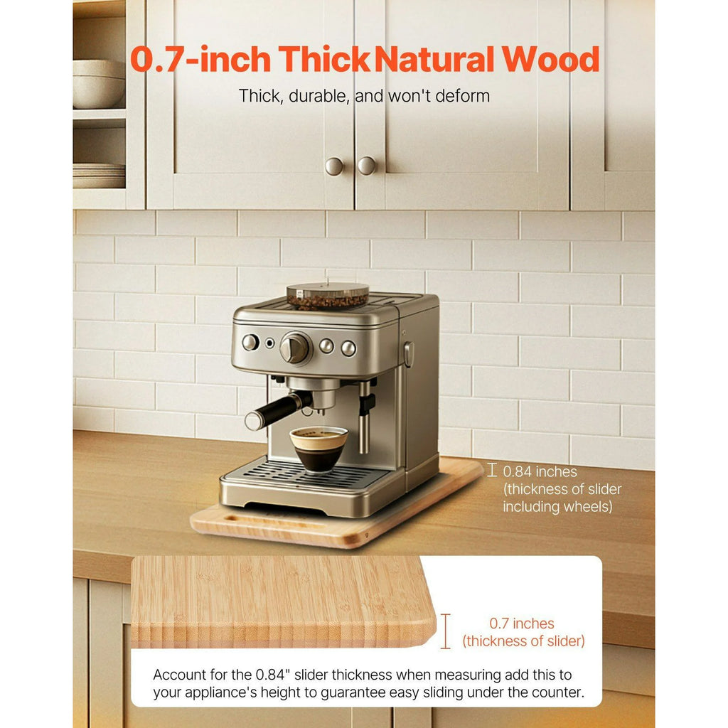 Appliance Slider 14 x 9.5 Inch, Non-Slip Slide Out Tray for Kitchen Countertop Q2624