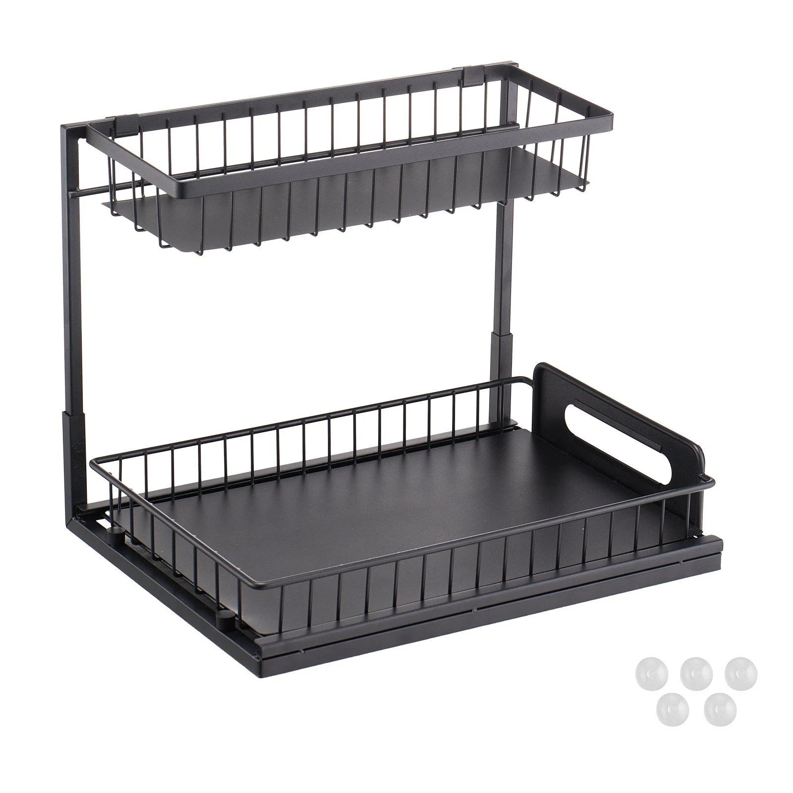 2-Tier Pull Out Cabinet Organizer, Expandable Wire Drawer for Kitchen & Bathroom M86525