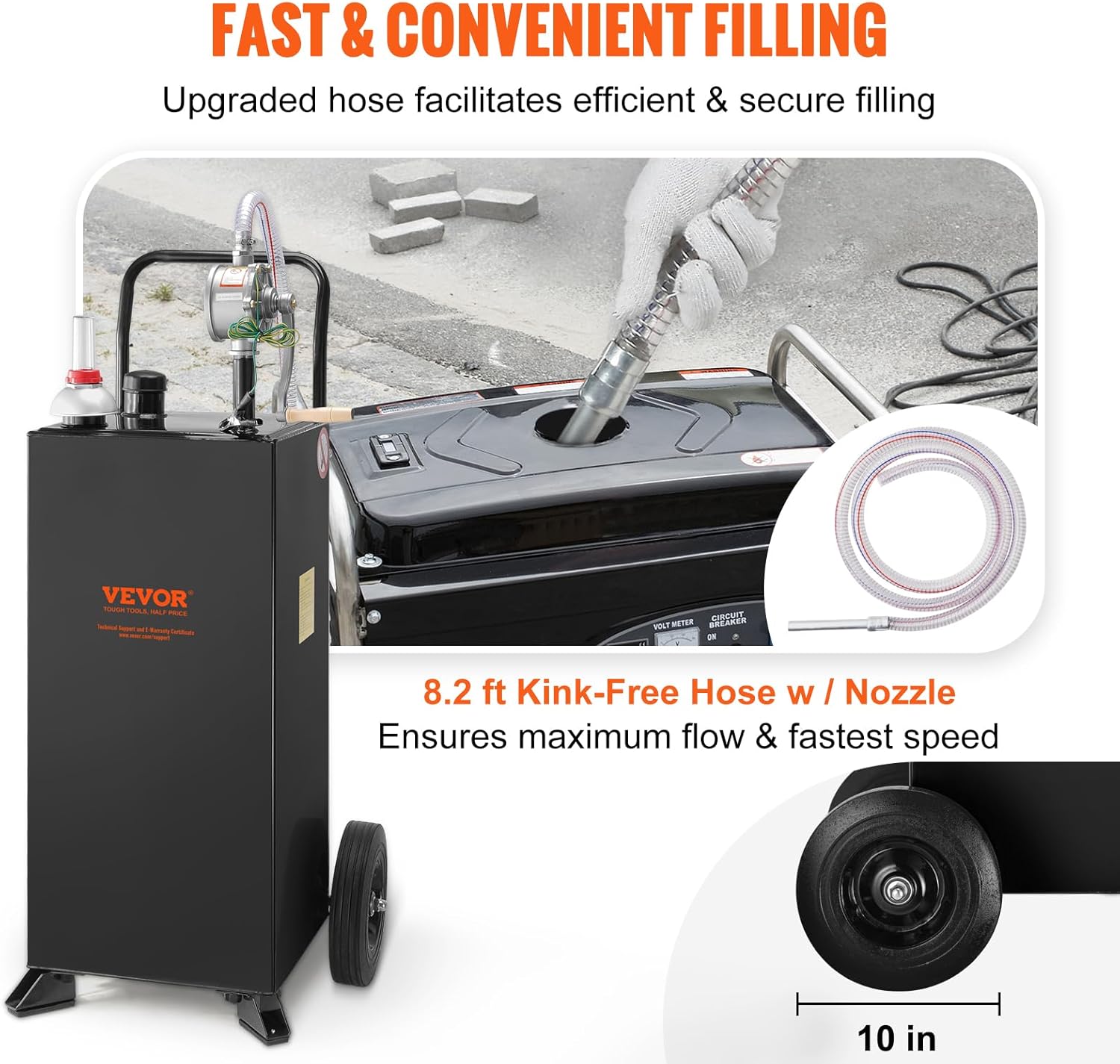 Fuel Caddy 30 Gallon with Wheels and Manual Transfer Pump J54168