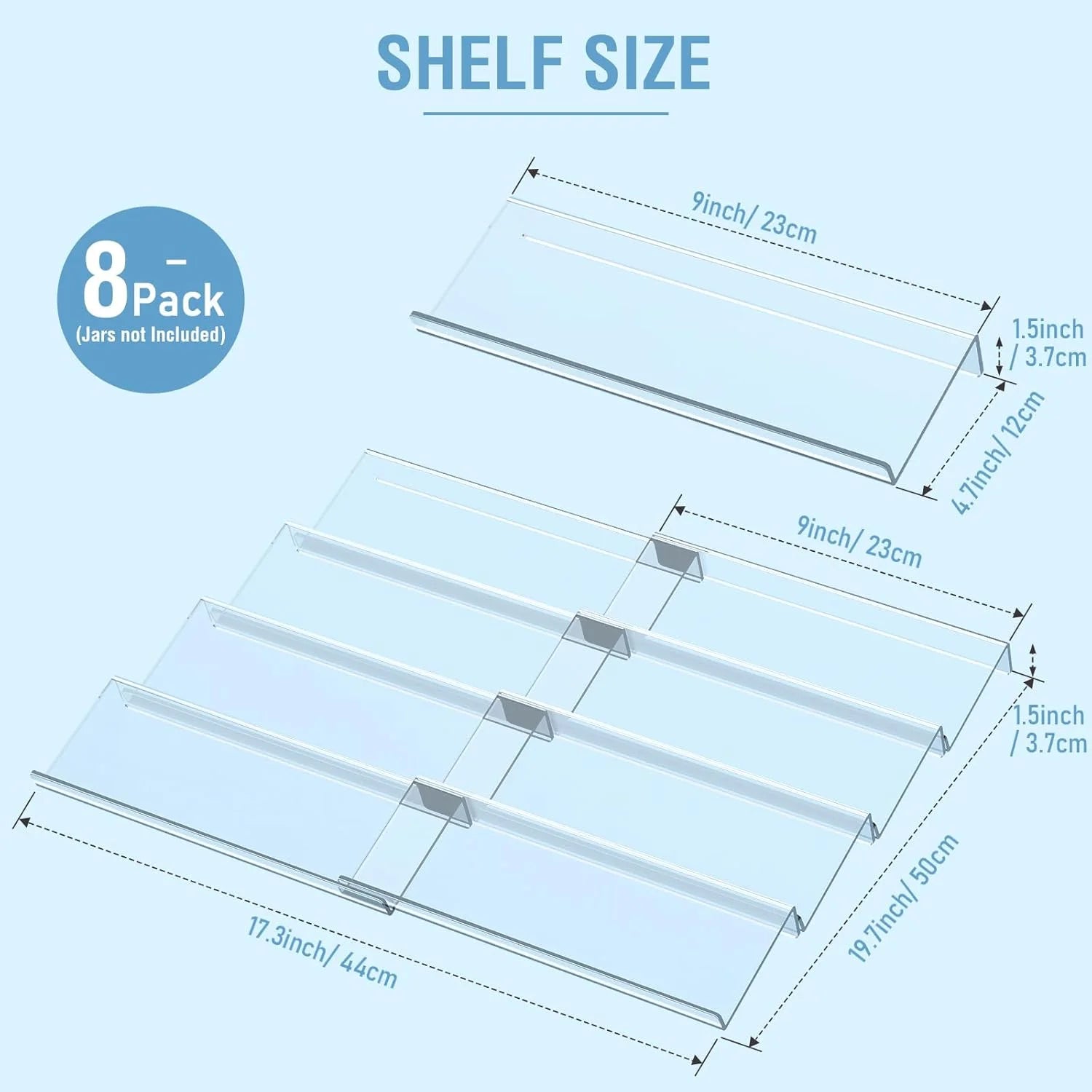 Spice Drawer Organizer 4 Tier, Acrylic Clear Rack X695