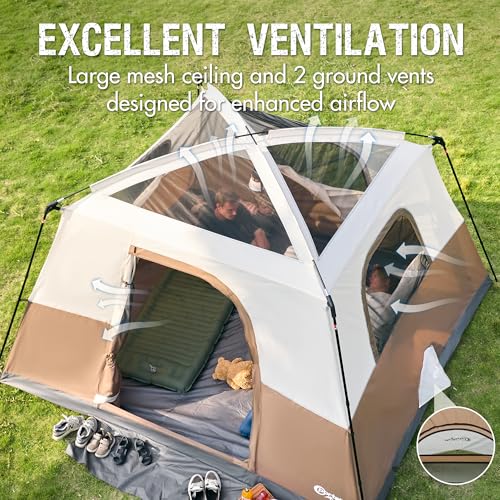6 Person Camping Tent with Porch, Water Resistant G175