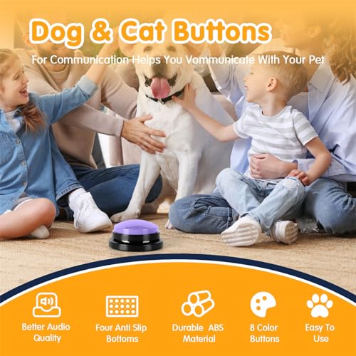 Dog Buttons for Communication, 30 Second Record & Clear Playback, Training Your Dog or Cat to Talk M5370