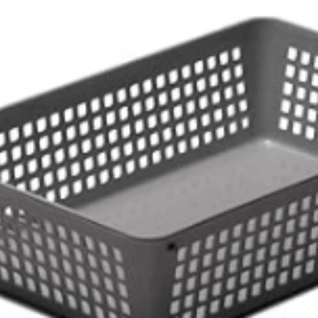 Plastic Storage Baskets for Home and Office Organization, 3-Pack, Grey B264