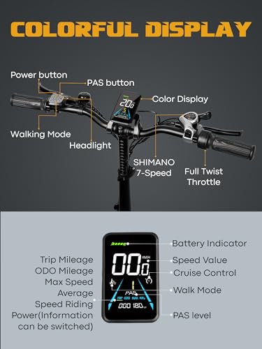 Folding Electric Bike for Adults, 750W Motor, 20.8Ah Removable Battery W6936