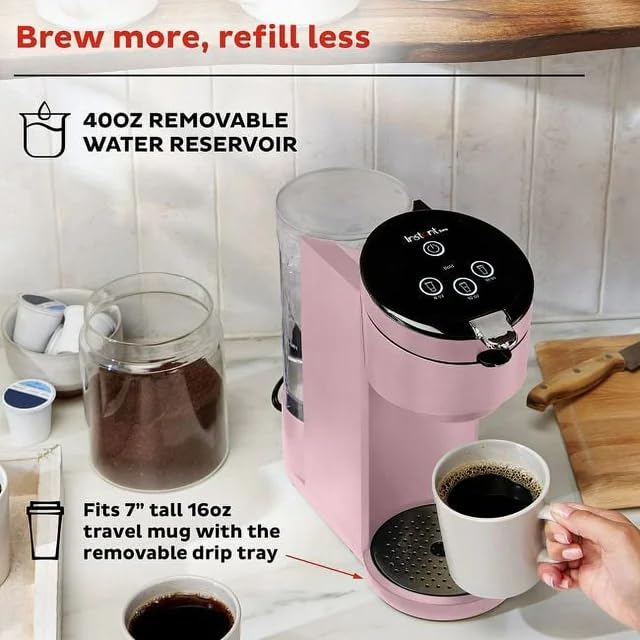 Single Serve Coffee Maker, K-Cup Pod Compatible, 40oz Water Reservoir, Gray W7359