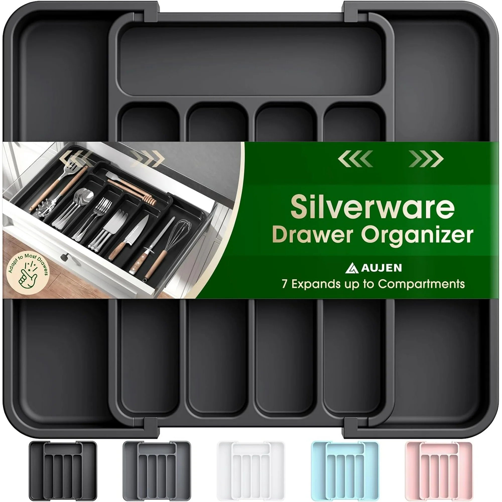 Expandable Silverware Drawer Organizer for Utensils, Cutlery and Storage A607835