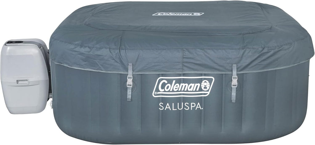 Inflatable Square Hot Tub for 4-6 People with AirJet System, Gray Q827005