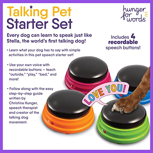 Talking Buttons Starter Set for Dogs, Recordable Communication Training H824018
