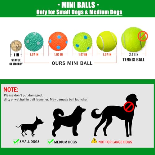 Dog Ball Thrower Launcher for Small and Medium Dogs with 6 Mini Balls M8354