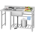 YITAHOME Freestanding Stainless-Steel Single Bowl NSF Commercial Sink Kitchen Sink Station for Restaurant Garage Indoor Outdoor 29in