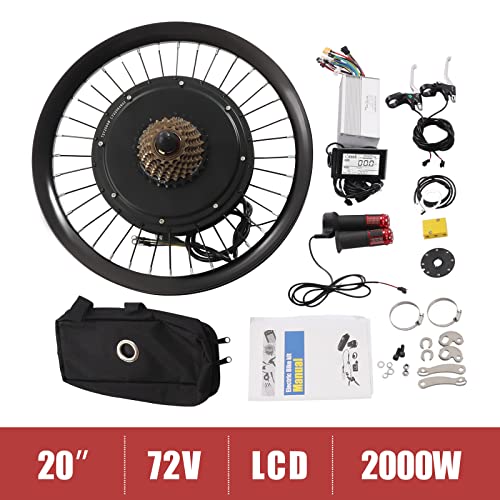 72V 2000W Rear Wheel Motor Electric Bike Conversion Kit with LCD Display C2388