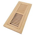 Homewell White Oak Wood Floor Register Vent, Flush Mount with Frame, 4x12 Inch, Unfinished