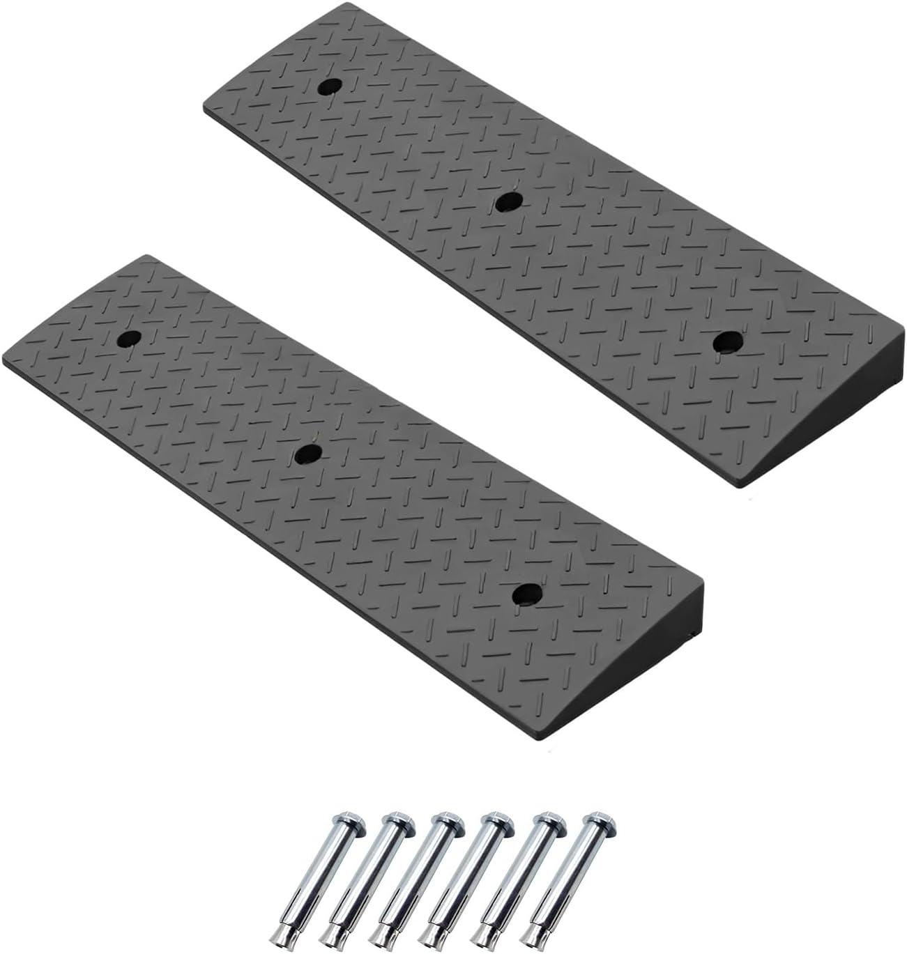 2 Pack 2'' Rise Rubber Curb Ramp Heavy Duty Loading Rubber Curb Ramps 3 Tons Driveway Ramp Car Slope Ramp for Loading Dock Bike Vehicle Warehouse Sidewalk Wheelchair