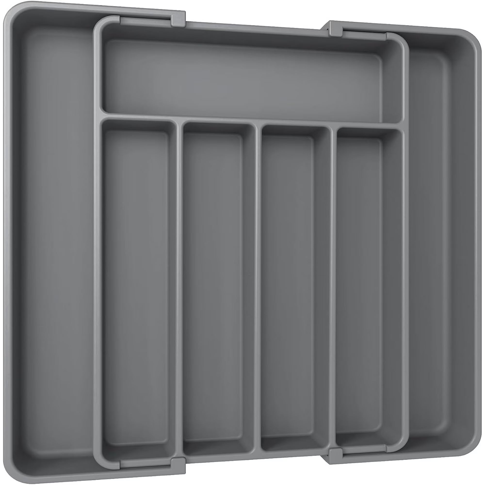 Silverware Organizer - Expandable Kitchen Drawer Organizer, Adjustable Utensil Organizer, Cutlery Drawer Organizer for Forks, Knives, Multipurpose Kitchen Organizers and Storage Solution, Black