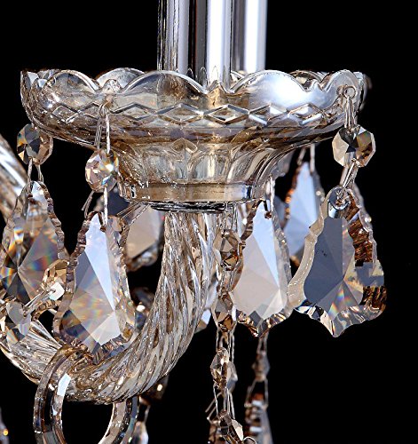 Cognac 8-Light K9 Crystal Chandelier Modern Candle Pendant Lamp A939449