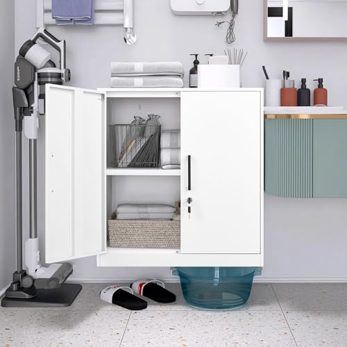 Metal Wall Cabinet with Locking Doors and Adjustable Shelf A450812