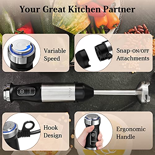 Immersion Hand Blender, Variable Speed, 500 Watt, Stainless Steel, for Soups Sauces and Smoothies O658995