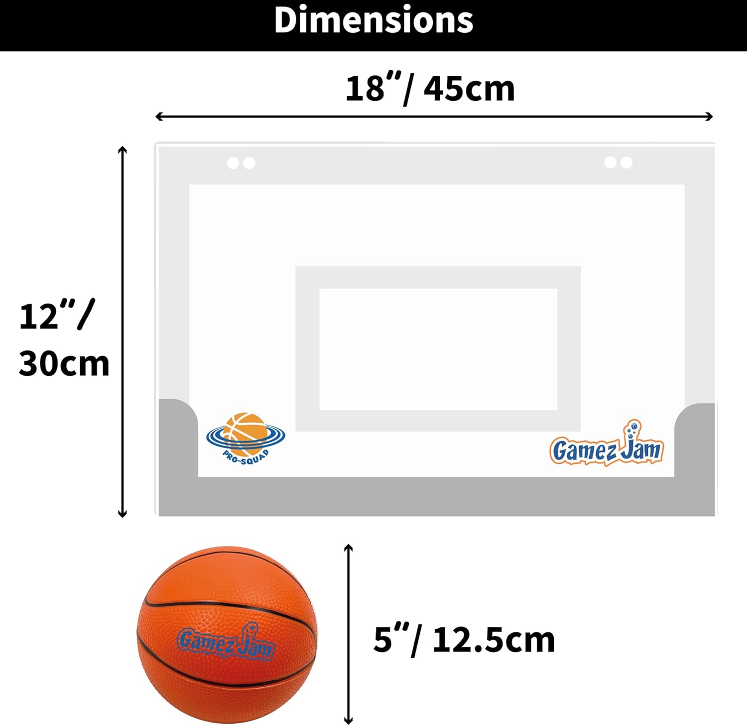 Mini Basketball Hoop for Door with Noise Reduction, 2 Balls and Pump Included P589