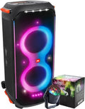 JBL Partybox 710 Portable Wireless Bluetooth Party Speaker with Powerful Sound, Extra Deep Bass, Built-in Lights, IPX4 Splashproof, Easy-to-Grip Handle, Robust Wheels, LED Disco Lights Included